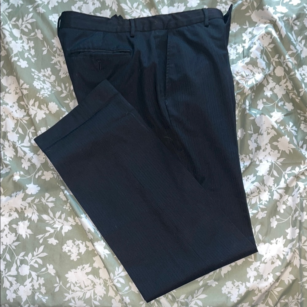 Men's Black Pinstripe Dress Pants